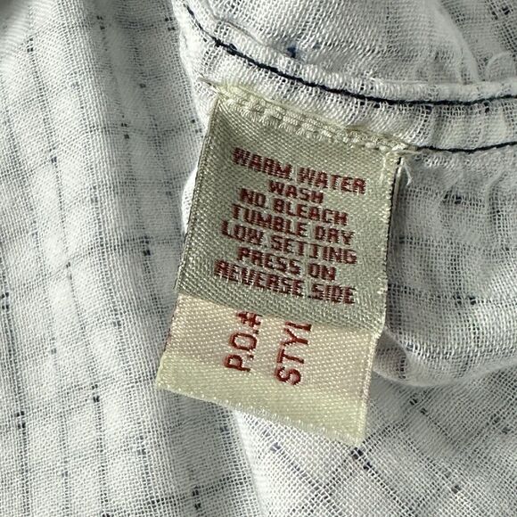 carbon 2 cobalt Shirt Men 2XL White Geometric Cotton Long Sleeve Button Up - Picture 10 of 11